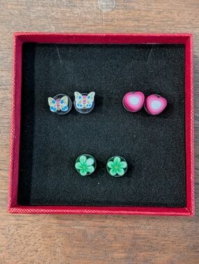 Kids Earrings Set - Butterflies, Flowers, and Hearts